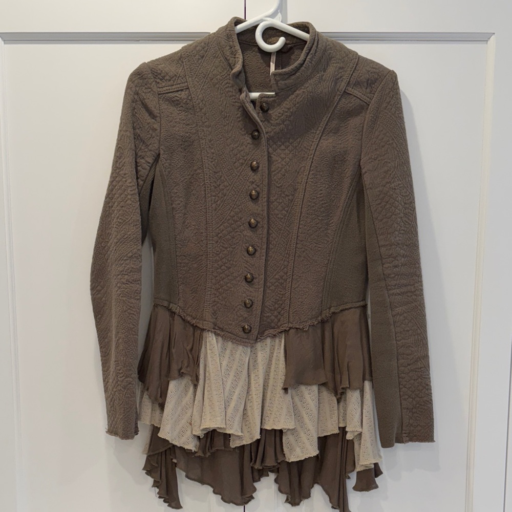 Free People Layered Button-Up Jacket